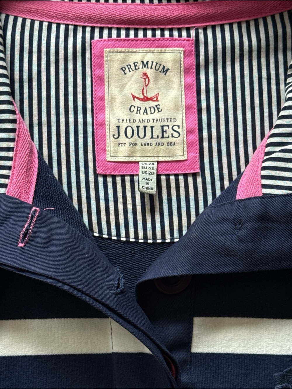 Joules Saunton Sweatshirt Womens XL Blue Multi-Striped Nautical Coastal Preppy - Picture 8 of 14